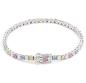 Preview: Farbenfrohes Moissanit Armband in Sterling Silber 4mm breit