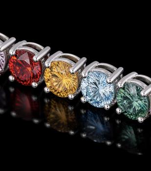 Preview: Farbenfrohes Moissanit Armband in Sterling Silber
